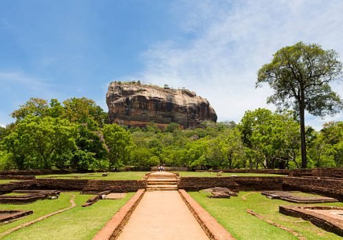 Sigiriya (Lion Rock, Sinhala: සීගිරිය, pronounced see-gee-REE-yah) is located in the central Matale District of the Central Province, Sri Lanka in an area dominated by a massive column of rock nearly 200 meters high. According to the ancient Sri Lankan chronicle the Culavamsa the site was selected by King Kasyapa (477 – 495 CE) for his new capital.